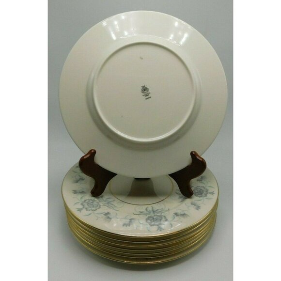 1x  Castleton China Caprice Dinner Plate 10 3/4" Blue Gray Floral Excellent - Picture 4 of 12